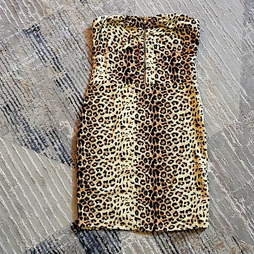 Leopard print mini dress